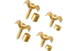 Musiclily Vintage Guitar String Trees String Retainer Guides for Strat Tele Style Electric Guitar, Gold(Set of 2)