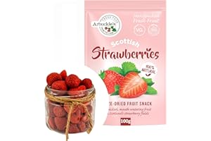 100g Arbuckle's Freeze Dried Strawberry Direct from UK Farm Shop Whole Fruit Snack Nutritious and Healthy Strawberries, Natural, for Baking, Breakfast Cereal Topper, Yogurt, Cake Decorations