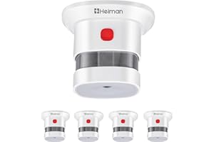 HEIMAN Sensore Fumo Mini Rilevatore di Fumo da 10 Anni Allarme Fumo con Sensore Fotoelettrico Indipendente EN14604 con certificazione CE