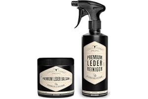 URBAN FOREST Lederpflege SPARSET für Sofa Auto Möbel Jacke Kleidung Handtaschen Schuhe Sattel Couch - Premium Leder Balsam + Leder Reiniger 2er Set mit Bienenwachs & Avocado-Öl 2X 500 ML