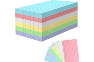 MOXYOY 300pcs Flash Cards Revision Coloured, Ruled Index Record Card 12.7 * 7.6cm for Office Working School Learning, 6-Color