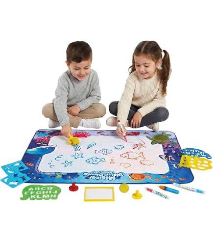 OSDUE Tapis De Dessin à L'Eau – Kit Peinture Magique Pour Enfant – Modèle Animal Prairie 78x58 Cm – Réutilisable Et Portable
