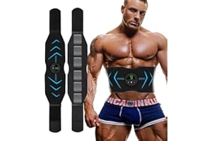 COODAY EMS Trainingsgerät, Bauchmuskeltrainer, USB Wiederaufladbar, LCD Display, Herren Damen,Tragbarer Muskelstimulator, 6 Modi & 9 Intensitäten, Bauchtrainer Trainings Gang