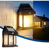 Btag Sun-Powered Wall Light Outdoor with Motion Sensor – Waterproof Exterior LED Sconce Lamp, Auto Charging Security Light fo