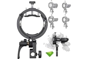 Godox S3 Speedlite Bracket, Bowens Mount Holder for Round & Square Head Flashes, Compatible with Godox AD100Pro AD200Pro AD300Pro AD400Pro V1 V100 V480 V860III TT685III TT600 TT350(S2 Upgraded)
