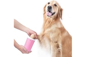 PETIFIC Dog Paw Cleaner, Dog Paw Washer, Paw Buddy Muddy Paw Cleaner, 360 ° Rotation Pet Foot Cleaner Silicone Brush Cup for Small Medium Large Breed Dogs/Cats (Pink M)