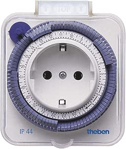 Theben 0260855 theben-timer 26 IP 44 - analoge Zeitschaltuhr f&uuml;r den Au&szlig;enbereich, Steckdosen-Schaltuhr, Zeitprogrammstecker, Zeitschalter, bis zu 400 W Schaltleistung