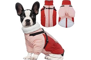 MHaustlie Abrigo para Perros De Invierno, Chaqueta para Perros de Invierno Cálido con Cremallera y Rayas Reflectantes, Chaleco Cálido De Invierno para Perros, Ropa Abrigada para Perros(M, Rojo)