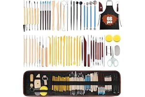 TOSUTO Herramientas de Escultura de Arcilla,66 Piezas Herramientas de Arcilla,Polymer Clay Herramientas de Cerámica para DIY Cerámica Manualidades Principiantes Profesional Regalos