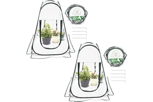 HH-LIFE 2 Pièces Petit Serre de Jardin Mini Pop up Serre Protection Plantes Tente Fleur Abri Backyard Balcon Terrasse Serres de Culture en PVC pour Intérieur ou Extérieur 70x70x80 cm