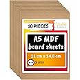 Creative Deco 10 x A5 MDF Board Sheet | 148 x 210 x 3mm Wood | Wooden Blank for Drawing, Home Decor, Art and Craft, Painting, DIY Projects, Laser Cutter, CNC Cutting, Scroll Saw, Stenciling Pyrography