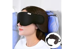 SARISUN poduszka podróżna do samolotu, poduszka na szyję do długich podróży samochodem lub lotem, poduszka i maska na oczy w jednym, zatrzymuje poruszanie głowy, wygodna i nie zajmuje dużo miejsca,