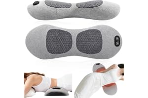 BIZOI 3-i-1 ryggmassageapparat, ryggmassageapparat med värme, vibrationer och töjning, ergonomiskt ryggstöd, ryggmassageappar