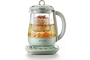 BUYDEEM K1594T Health-Care Beverage Tea Maker and Kettle, 10 en 1, programmable, 1,5 l, vert cozy