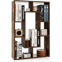 Libreria Da Parete 7 Cubi - Scaffale Geometrico Bianco 60x20x90 Cm - Con Antiribaltamento - Per Soggiorno O Studio