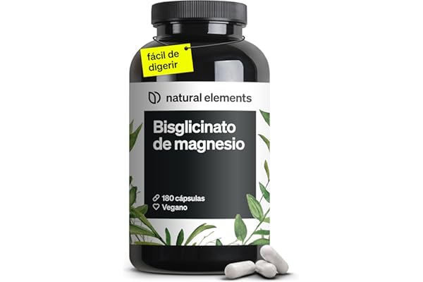 Glicinato de magnesio - 300 mg de magnesium elemental/dosis diaria - suministro para 2 meses con 180 cápsulas - magnesio quelado - inocuo para el estómago, vegano, de alta dosificación