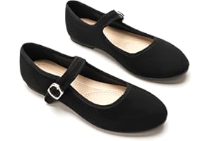 GLAMORA Zapatos Merceditas Mary Jane para Mujer, Hebilla Dorada Ajustable, Suela Antideslizante Plana Tipo Bailarinas