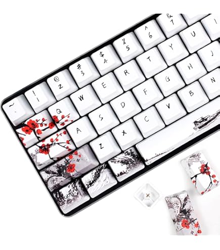 Gaming muismat wit XXL 800 x 300 mm, Japanse inktschildering, berg Fuji, sakura, zon, groot, genaaide randen, waterdicht, anti-slip, voor pc, MacBook, laptop