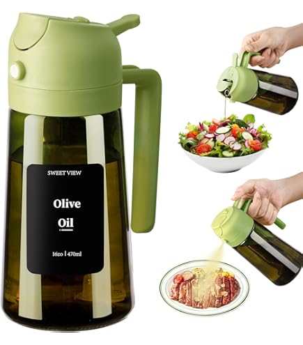 Olijfje™ 2-in-1 oliespray en schenker (470 ml, Groen of Zwart