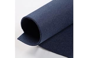 MONDO TESSUTI Hojas de fieltro compactas de 2 mm de grosor auténticas fieltro, tamaño 50 x 40 cm - 40 colores disponibles - Alta calidad - Ideal para Hobbistica (azul oscuro)