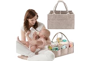 BAOSROY Organisateur Couches Bébé,Organisateur de Pochette de Couches Portable,Panier de Rangement pour Bébé avec Compartiments,Rangement Couches Bebe,pour Voyage Voiture