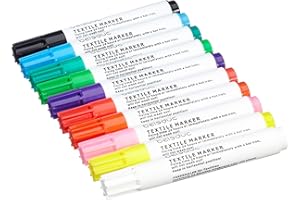 Beleduc - Set di 10 pennarelli Colorati per Tessuto, Legno e Carta - Adatti per sviluppare la creatività e la manualità dei Bambini dai 3 Anni in su