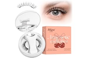 Higu clace pestañas postizas magneticas naturales, kit de pestañas magnéticas con aplicador, pestañas imantadas No requiere pegamento ni removedor de pegamento, amigable para principiantes(SET NB)