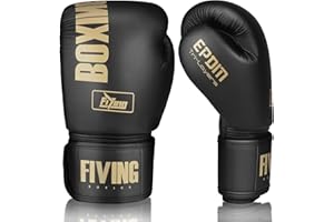 KUANG QUAN FIVING Boxing Gloves for Men and Women, Heavyweight, Black, Suitable for Boxing, Kickboxing, Mixed Martial Arts, Muay Thai, MMA, Heavy Bag Training