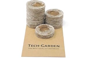 Tech-Garden 25 - Original 33 mm Jiffy Compost Coir Plug Pellets Seed Starting Propagation & Germination Plant & Vegetable Cuttings & Clones