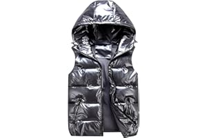 AIEOE Gilet per Bambini Ragazze Piumone con Cappuccio Leggero Giacca Cappotto Imbottito Giù Abbigliamento per Bambini Inverno Autunno Cerniera Antivento Caldo per Ragazze Ragazzi - 4-15 anni