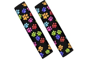 Dolyues Animal Paws Watercolor Car Seat Belt Cover Women Ladies, Black Shoulder Strap Pad Protector Durable Heavy Dust Cushion Suitable for Vehicle & Truck, School Bag Cars Accessories