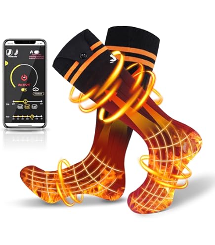 Verwarmde sokken, 2025 verwarmde sokken, koud weer USBHeating Sock, 3 seconden snelle verwarming, 55 ℃ constante temperatuur, koudebestendige snelverwarming lange voetwarmersok