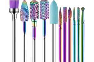 PAIRIER Tungsteno Punte Fresa Unghie, 11 pezziLime per Unghie Punta da Trapanoper Manicure Kit di Trapano Manicure Gel Kit Strumenti Set manicure Pedicure Uso Domestico