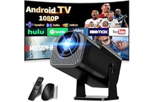 NONETE [App integrata & 2026 Upgraded] Proiettore 1080P 4K con WiFi 6 Bluetooth 5.2 Mini Proiettore Portatile Supporta Rotativo a 270°Auto Keystone Projector TV Stick/USB/HDMI/PC con Cavo HDMI & Mouse,Nero