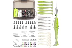 OJYDOIIIY Texas Rig for Bass Fishing, Complete Texas Carolina Rig Kit with Trailers