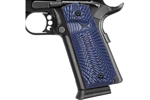 Guuun 1911 Griffe für Pistole 1911 Full Size Grips Gewehr-Hartschalenkoffer G10 Griffe Ambi Safety Cut Big Scoop Sunburst Texture