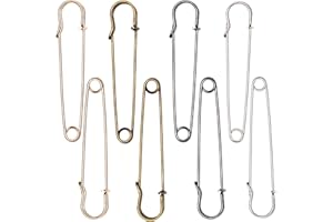 KARE & KIND 8X Spille da Balia Metalliche Extra Large - Accessorio per Spille Grandi 10,16 cm - Moda, Abbigliamento, Cucito, Artigianato, Trapuntatura - Spilla Tessuti, Coperte, Lavanderia, Tappezzeria