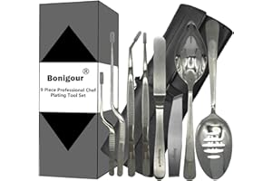 BONIGOUR Koch Beschichtungswerkzeuge, professionelles kulinarisches Beschichtungswerkzeug-Set, Küchenchef-Garnierwerkzeug-Set, Fischpinzette, Gebäckspatel, Kuchendekorationspinzette für molekulare Gastronomie
