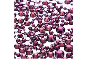 Jollin 3456pcs Flatback Rhinestones Glass Charms Diamantes Gems Stones for Nail Art 6 Size ss4~ss12 Amethyst
