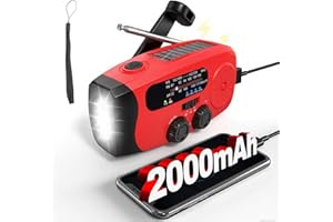 EOWOCDU Wind Up Radio, Wind Up Torch Solar Emergency Radio with 2000mAh Power Bank for Charging, Emergency Survival Kit with LED Light& AM/FM, SOS Alarm for Outdoor Camping,Hiking, Portable Survival Equipment