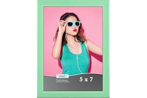 Icona Bay 7x5 Pastel Green Picture Frame, Coloured Solid Wood Scandinavian Style Frame for Photo, Pizzazz Collection