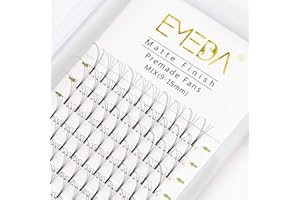 EMEDA Extensiones de pestañas de volumen 4D D Curl 0.10 Bandeja de mezcla 9mm 10mm 12mm 14mm .10 Extensiones de pestañas 3D Bandejas Fan prefabricado Pestañas de racimo ruso (4D 0.10 mix)
