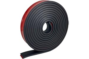 OUKMAO Self Adhesive Neoprene Rubber Strips Neopre with Adhesive Backing Solid Rubber Rolls for DIY Gaskets, Crafts, Pads, Flooring Protection, Supports, Leveling (25mm(W) x5mm(T) x3m(L))