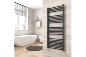 Heilmetz Anthracite Radiators Towel Rail, 1200 x 500mm Bathroom Towel Radiators Towel Warmer, 24 Bars Central Heating Radiator Towel Rail Radiator