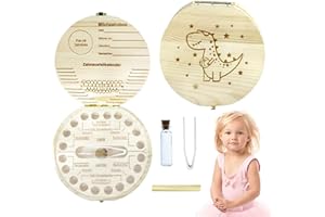 QUNKUN Zahnbox Holz, Zahnschachtel, Milchzahn Box, Zahnbox Holz Milchzähne Box,Milchzahndose Holz, Mädchen Jungen Souvenir Box, Zahndose Milchzähne, Holz Speicher Baby Zähne Aufbewahrungsbox Geschenk