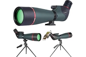 JOYDATE 20-60x80 HD Spektiv für Zielschießen, Spektiv für Wildtierbeobachtung Jagd Vogelbeobachtung - BAK4 wasserdicht Spektiv mit Stativ, aktualisierte Smartphone-Ha