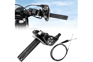 Motorcykel snabbgashandtag 22 mm (7/8 tum) kortlyftande gashandtag – svart | Gaskabel snabbtåg justerbar, 1,2 m kabel och styrhandtag, universal för YZ YZF PW WR TTR 50-250cc Pit Dirt Bike Scooter