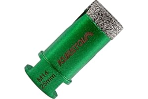 KURSTOL Punte Diamantate per Gres Porcellanato 25mm - Sega a Corona Brasata al Vuoto con Filetto M14 e Dente Fulmine - per Porcellana Piastrelle Ceramica Marmo Granito