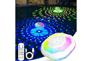 ‎DEEPRBETTER DeeprBetter Schwimmende Poolbeleuchtung Akku mit Fernbedienung, LED Pool Lichter Schwimmend mit Bunten Lichtershow, IP68 Wasserdichter Whirlpool Lichter, Unterwasser Beleuchtung für Spa Badewannen