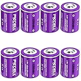 Lithium Batterien ER14250 1/2AA, 3,6V 1200mAH LS14250 ER3S Nicht Wiederaufladbar,für Sensor,Einbruchmelder,8 Stück,PKCELL